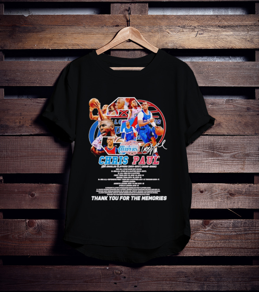 Chris Paul Los Angeles Clippers Memories Highlights And Signature Thank You T-Shirt