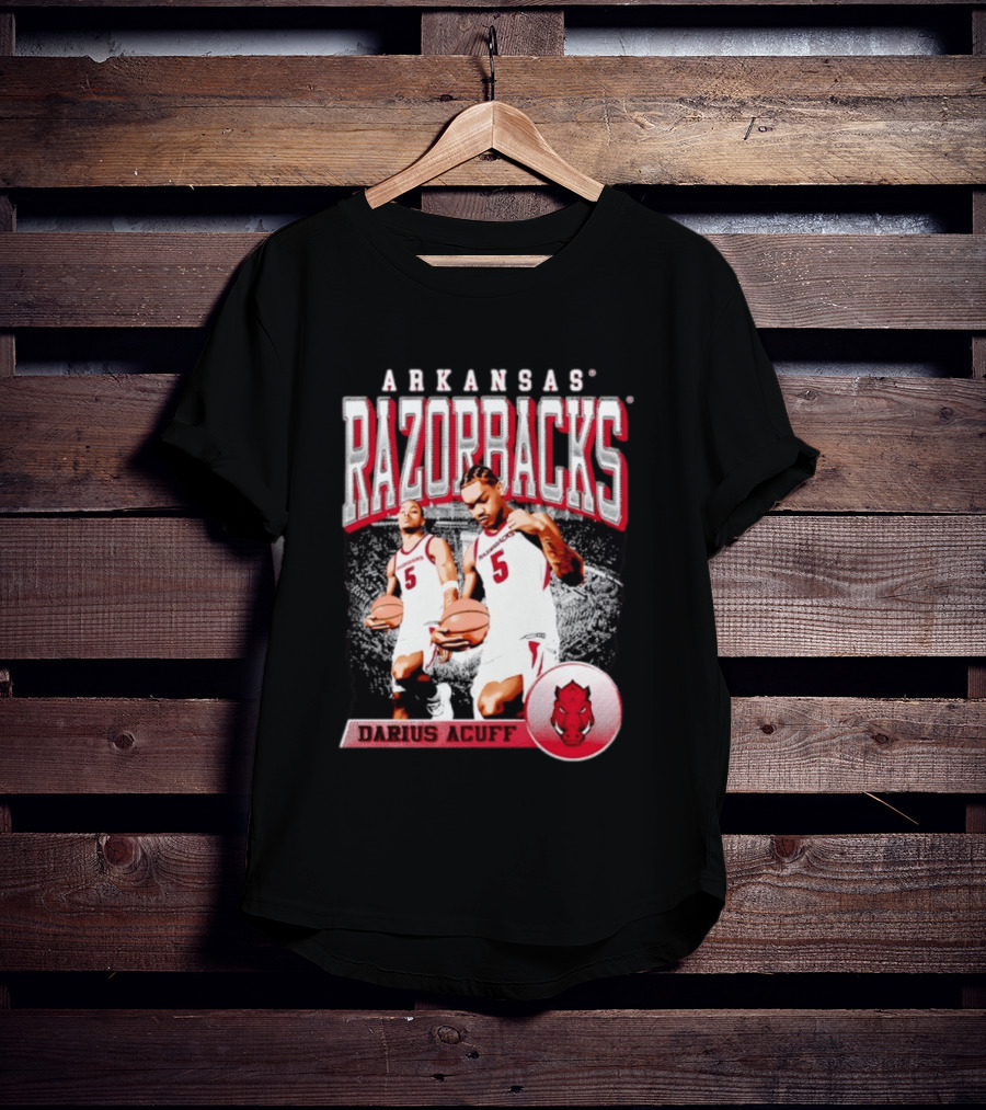 Arkansas Razorbacks Basketball Darius Acuff 5 T-Shirt