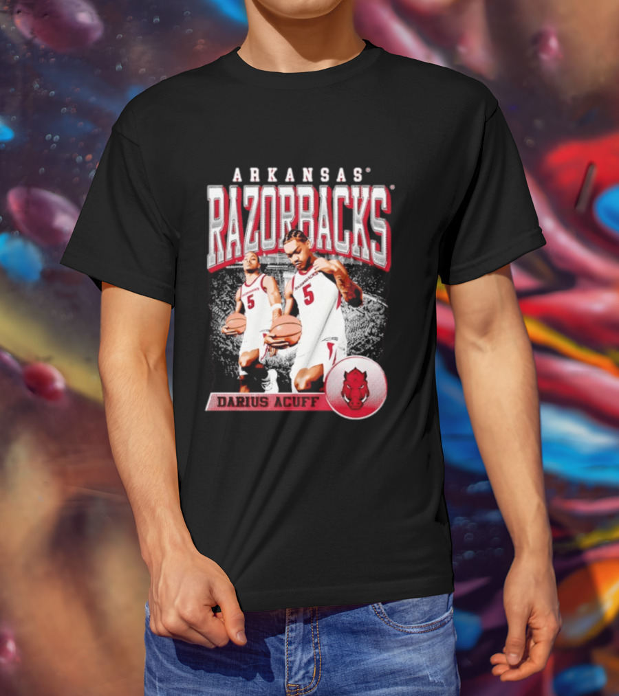 Arkansas Razorbacks Basketball Darius Acuff 5 T-Shirt