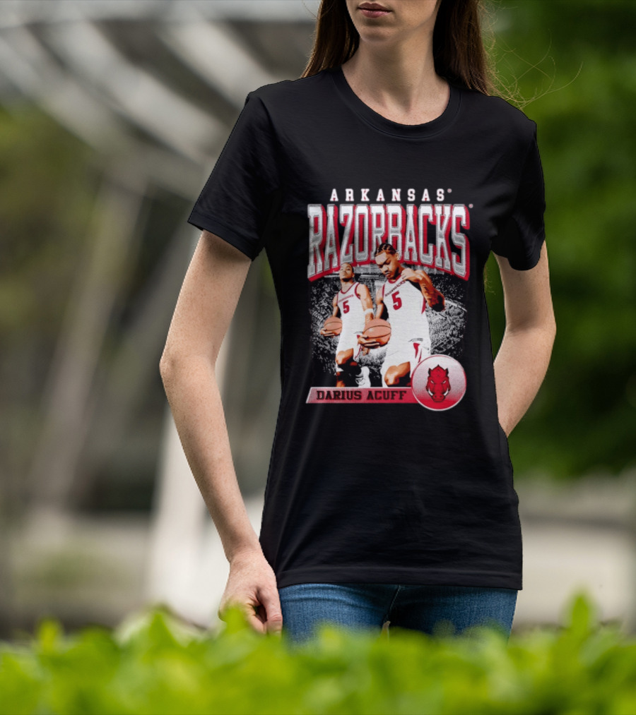 Arkansas Razorbacks Basketball Darius Acuff 5 T-Shirt