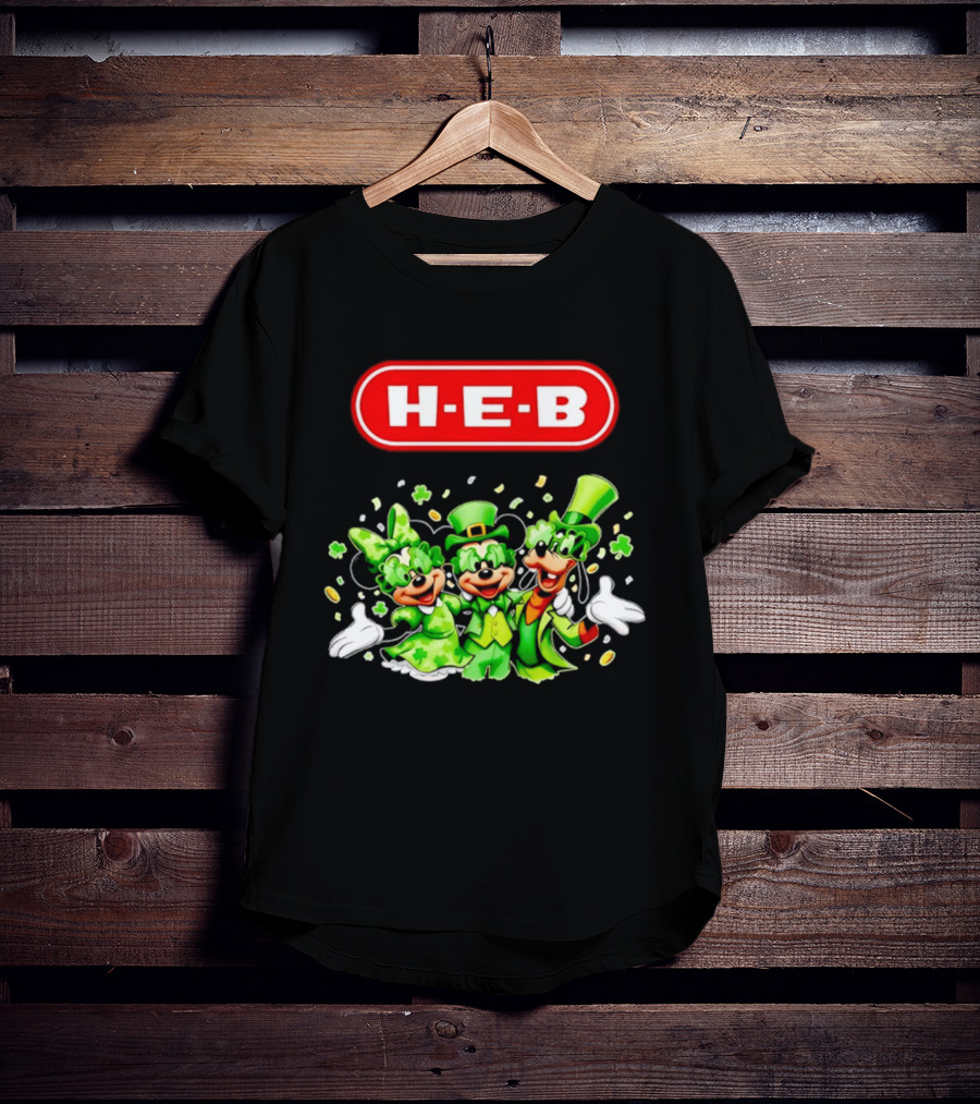 Mickey Mouse HEB St Patrick's Day Celebrations With Goofy And Minnie T-Shirt