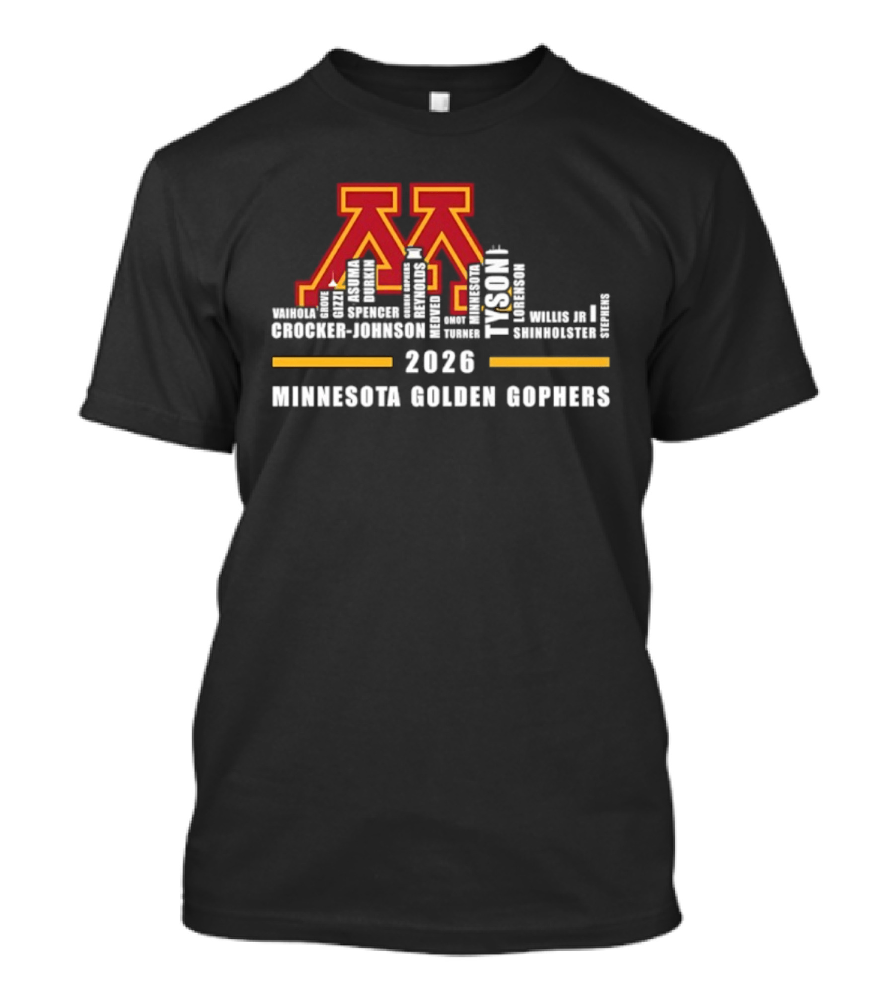 Minnesota Golden Gophers 2026 Legends All Names T-Shirt