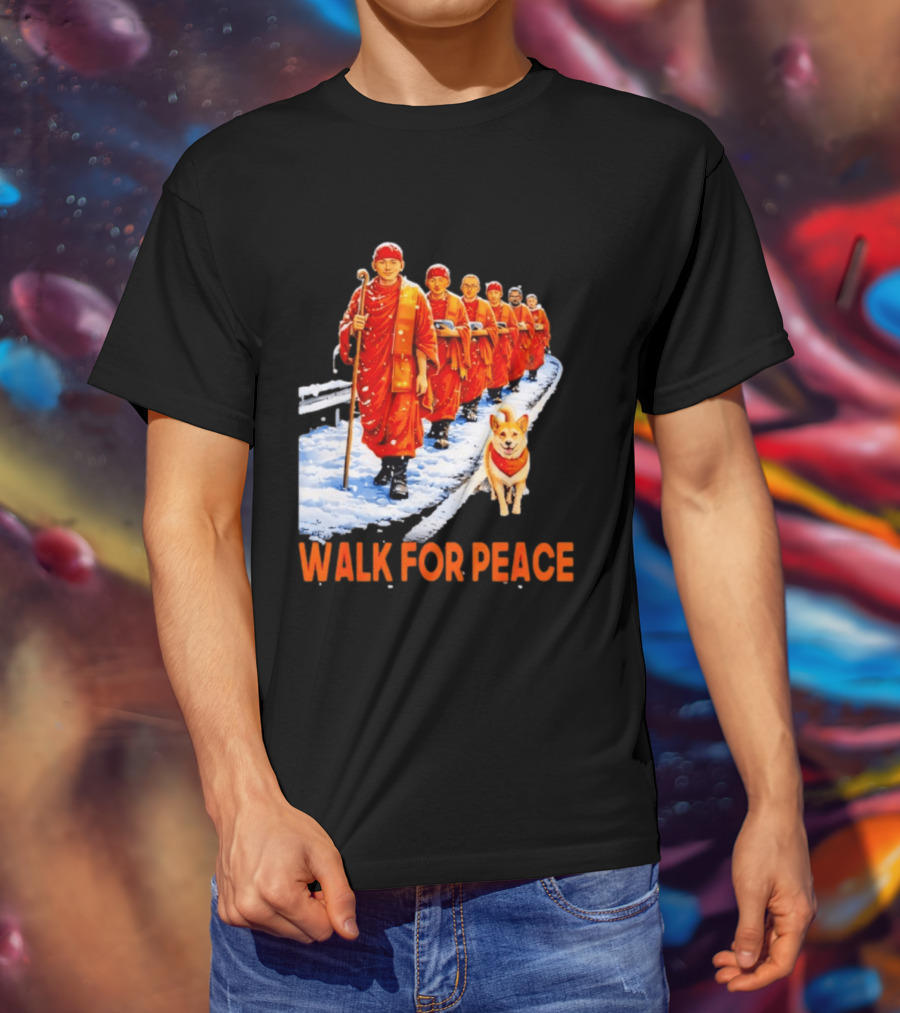 Walk For Peace 2026 Monks And Aloka Dog T-Shirt
