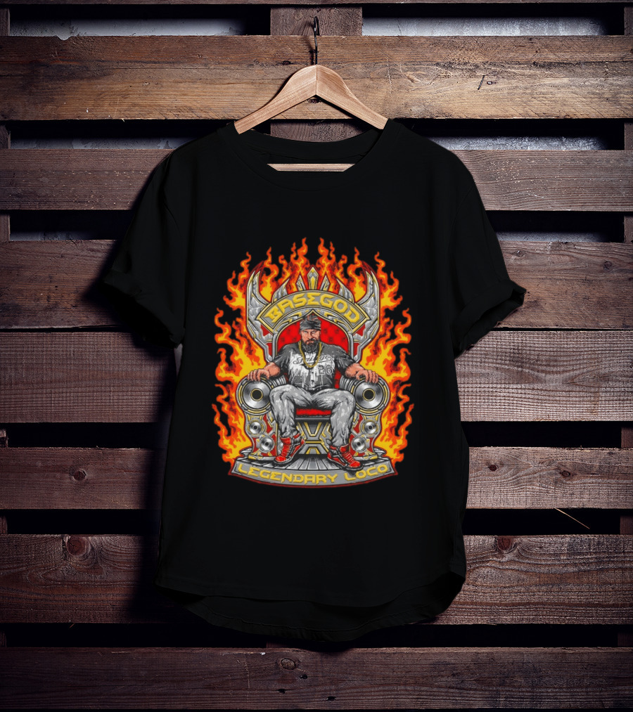Basegod Legendary Loco Throne Flames Urban Fashion T-Shirt