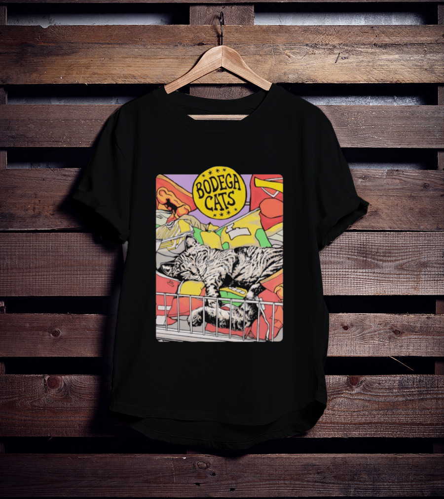 Bodega Cats Sleeping On Grocery Shelf T-Shirt