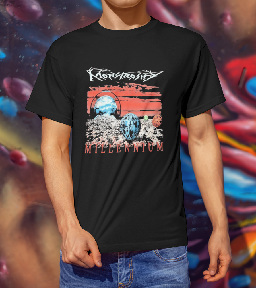 Monstrosity Millennium Sci Fi Landscape Portal And Planets T-Shirt