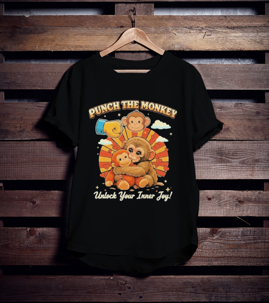 Punch The Monkey Hug Adorable Monkeys Unlock Your Inner Joy Fun T-Shirt
