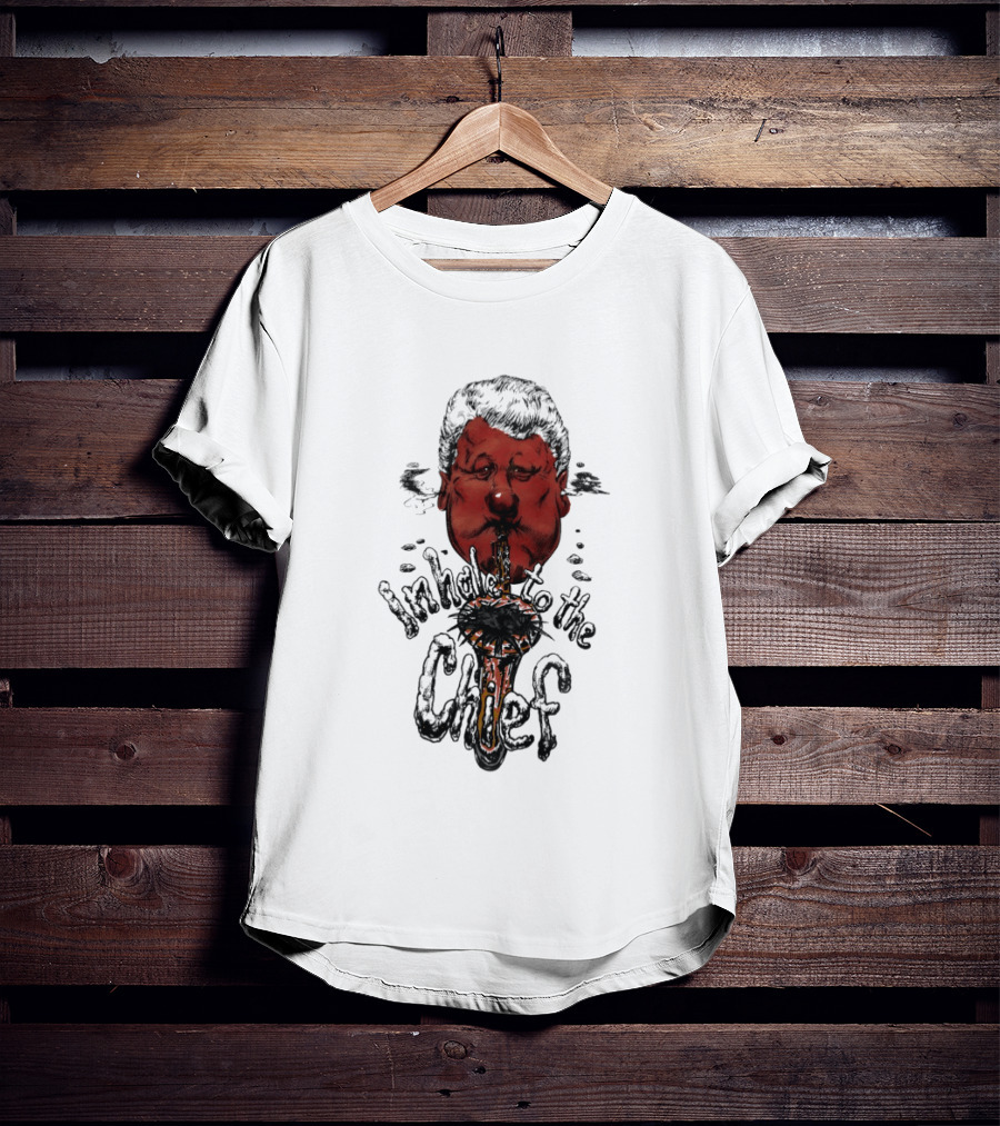 Inhale To The Chief Bill Clinton Caricature Smoking Pipe T-Shirt