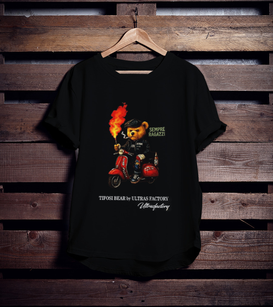 Tifosi Bear Vespa Scooter Ultras Factory Fan With Flare T-Shirt