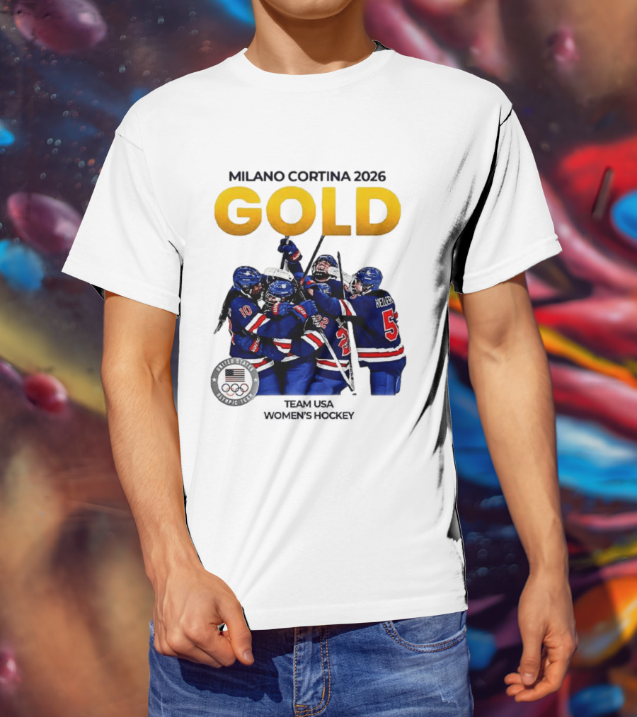 Milano Cortina 2026 Gold Team USA Women's Hockey T-Shirt