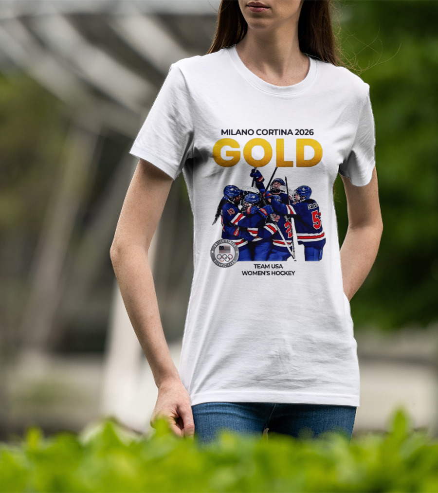 Milano Cortina 2026 Gold Team USA Women's Hockey T-Shirt