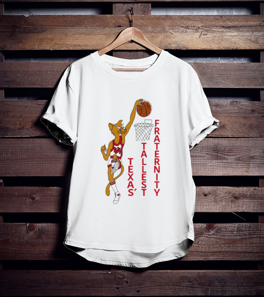 Texas' Tallest Fraternity Cat Basketball Dunk T-Shirt