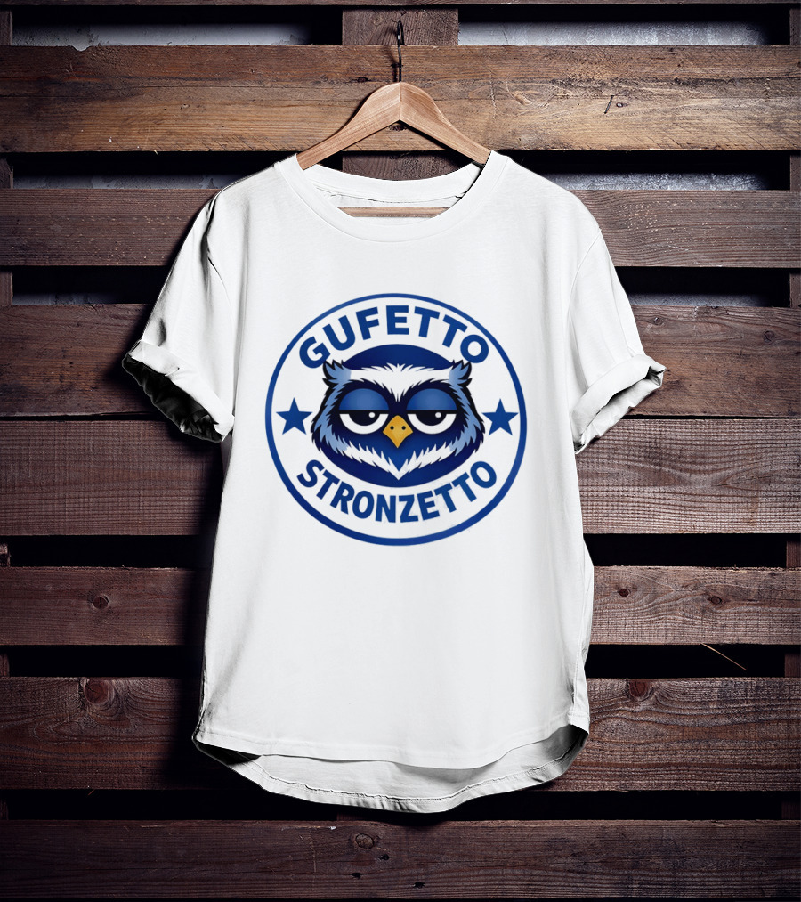 Gufetto Stronzetto Owl Blue Circle T-Shirt