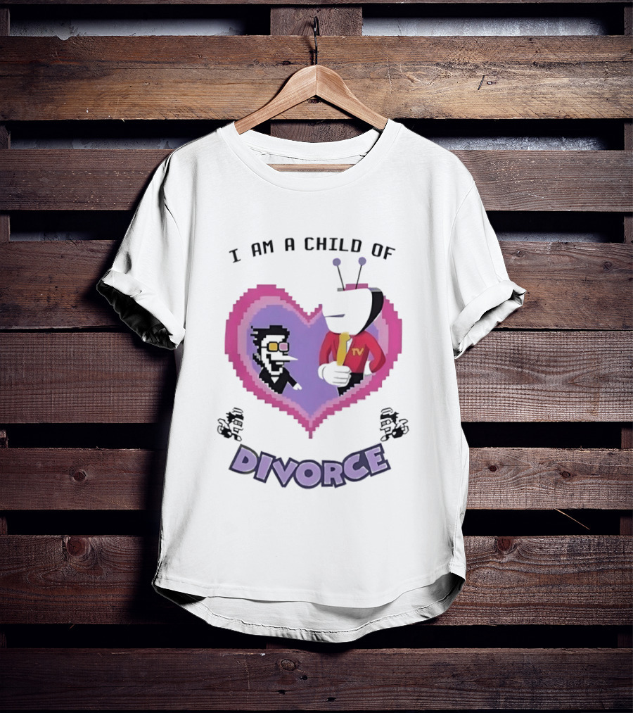 I Am A Child Of Divorce Heart Pixel Art TV Characters T-Shirt