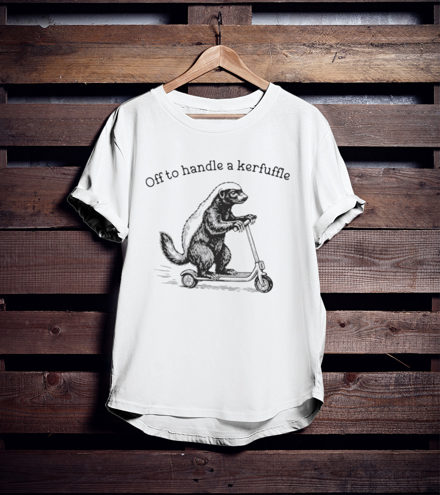 Off To Handle A Kerfuffle Honey Badger Scooter Adventure T-Shirt