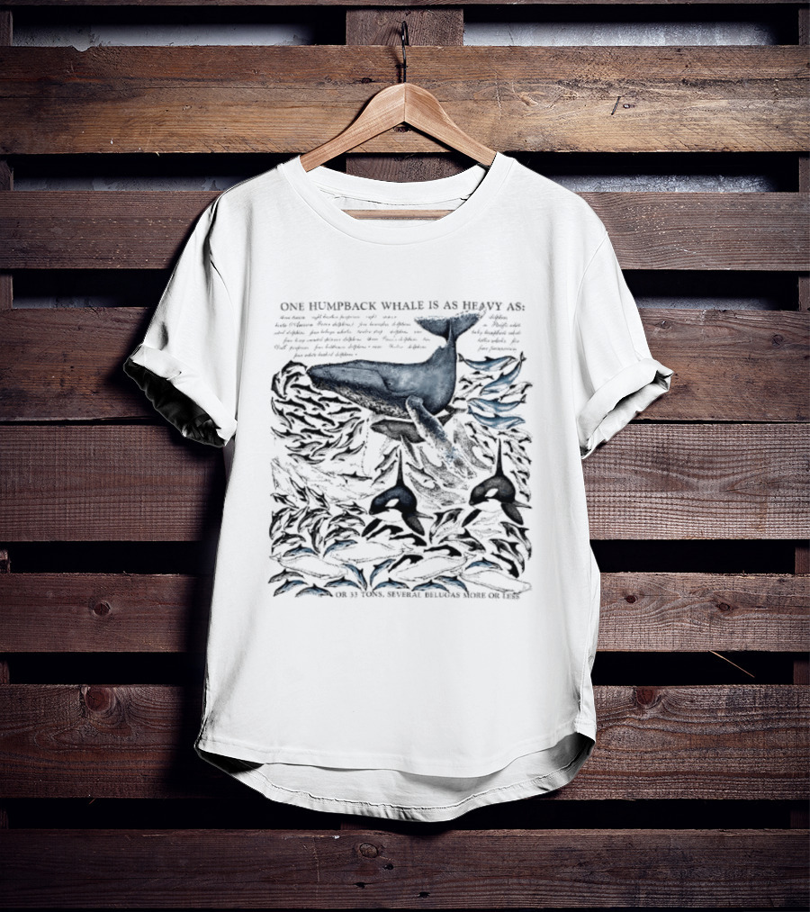 One Humpback Whale Equals 33 Tons Several Belugas Comparison T-Shirt