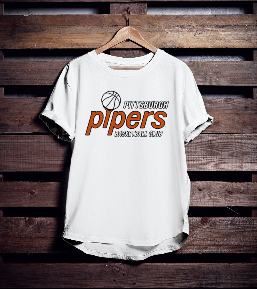 Pittsburgh Pipers Basketball Club Retro Team Branding T-Shirt