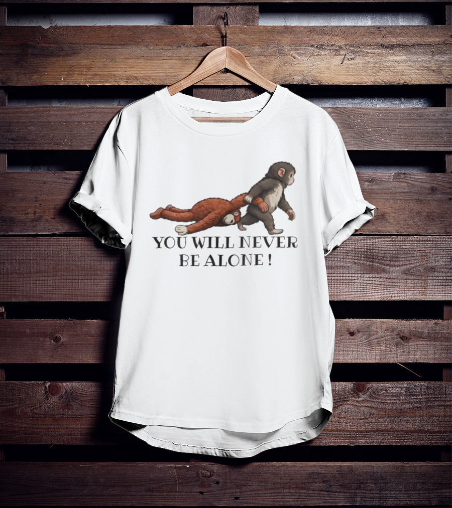 Punch The Monkey You Will Never Be Alone Playful Friendship T-Shirt