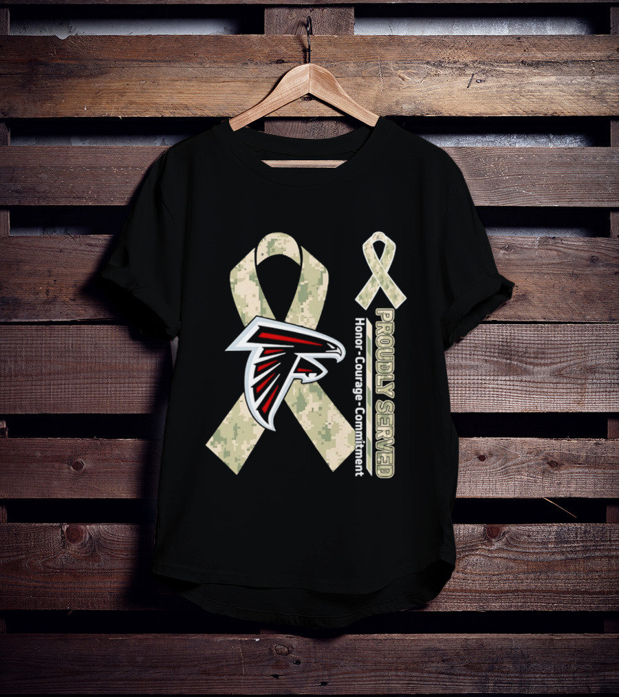 Atlanta Falcons Camo Ribbon Honor Courage Commitment T-Shirt