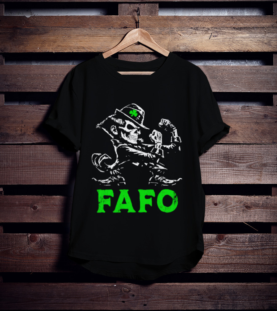 FAFO Skeleton Leprechaun Flexing St Patrick's Day T-Shirt