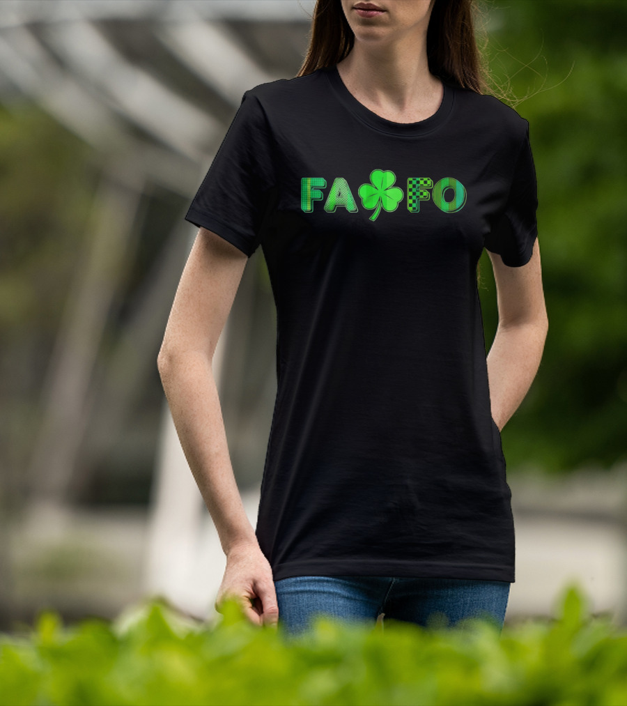 FAFO Clover St Paddy St Patrick's Day Checkered Green T-Shirt