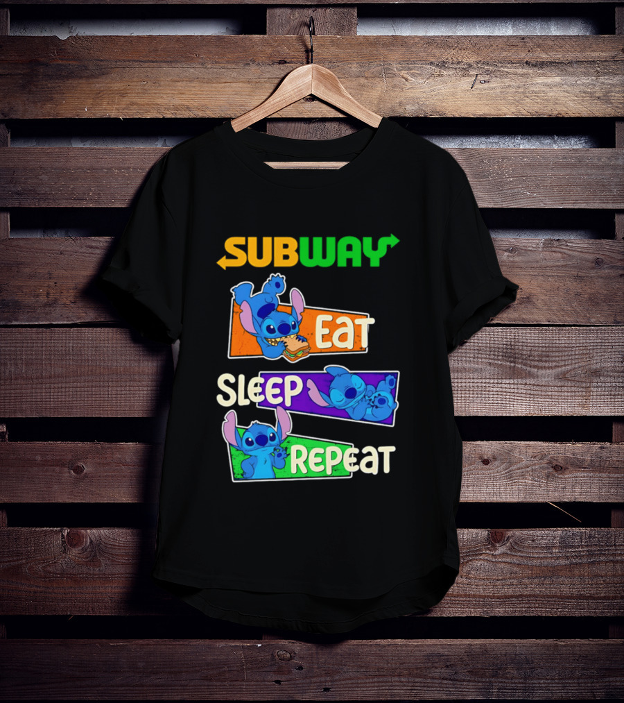 Subway X Stitch Eat Sleep Repeat T-Shirt