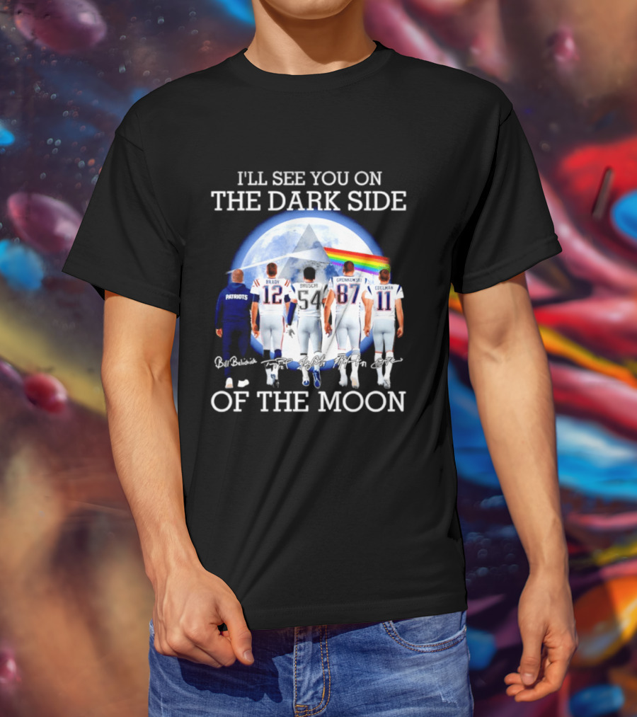 Patriots Brady Gronkowski Edelman Dark Side Of The Moon T-Shirt