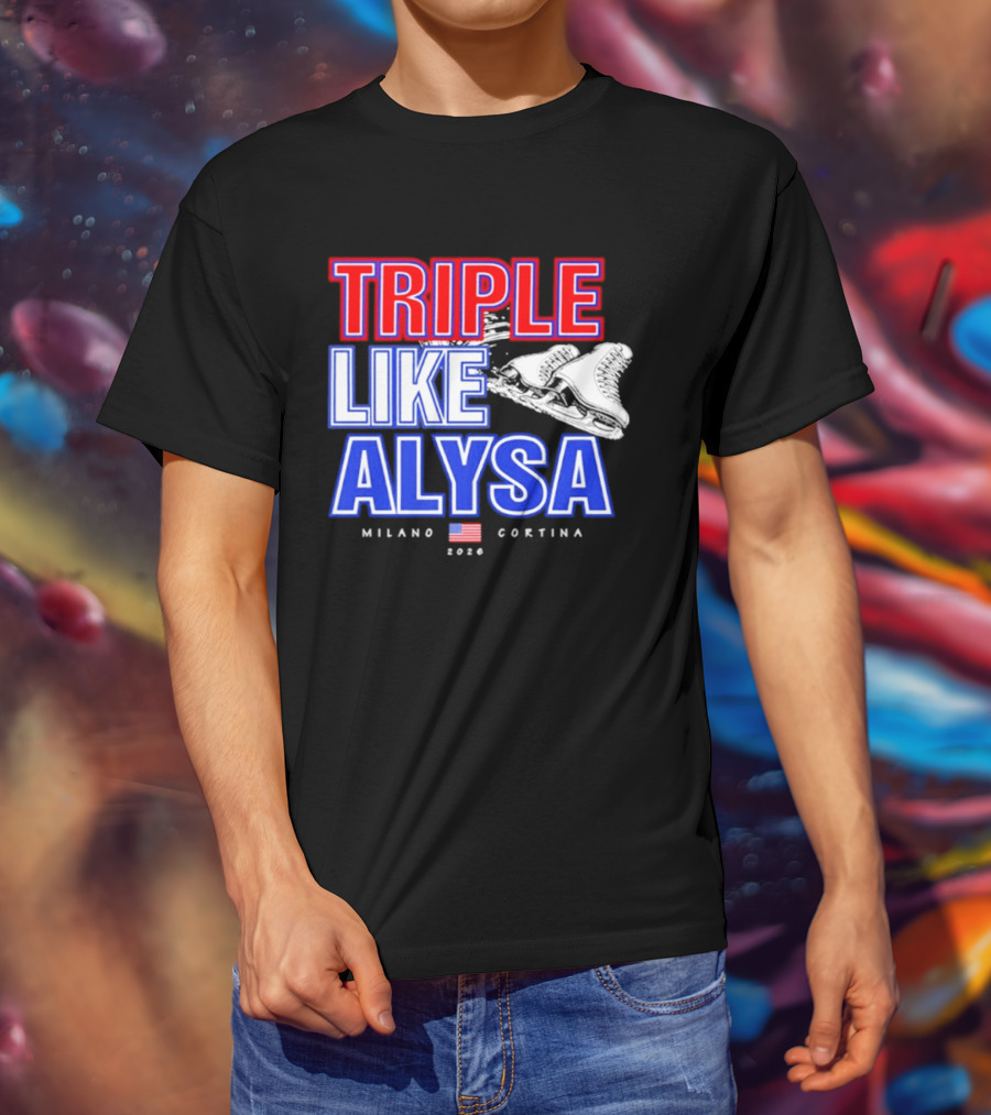 Triple Like Alysa Milano Cortina 2026 USA T-Shirt
