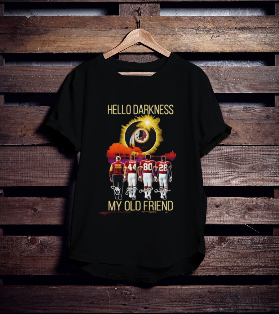 Washington Commanders Gibbs Riggins Monk Green Hello Darkness My Old Friend T-Shirt