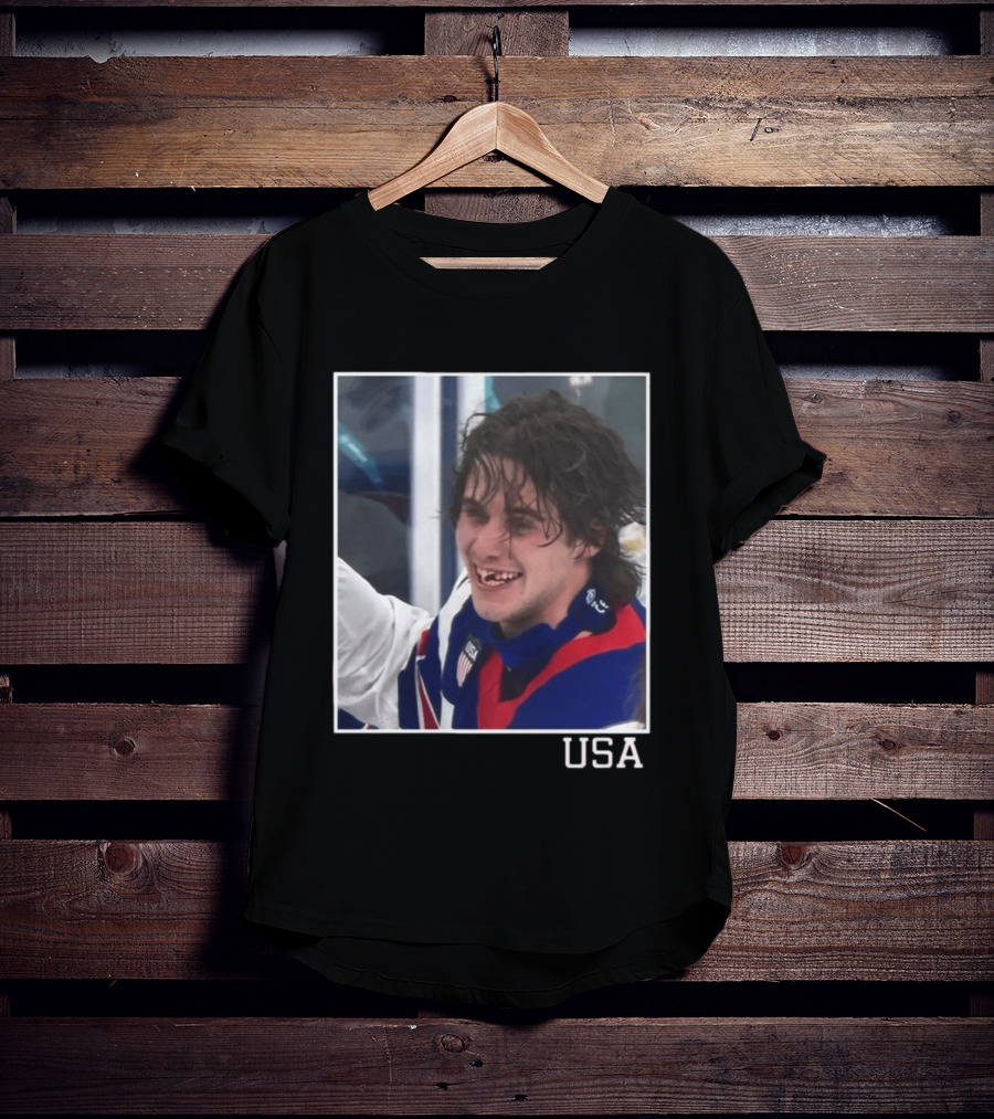 Jack Hughes USA Hockey Toothless Smile T-Shirt