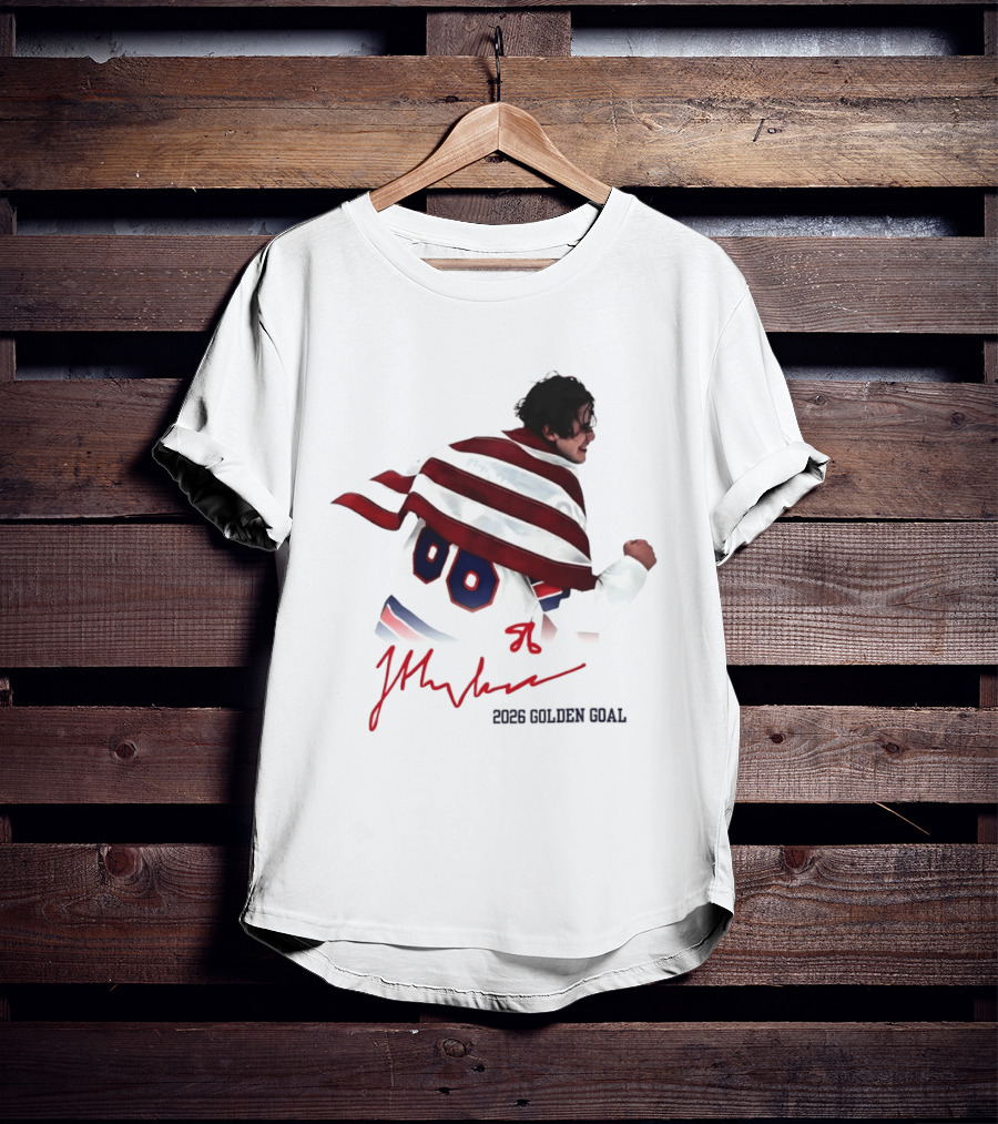Jack Hughes USA Hockey 2026 Golden Goal Milano Cortina T-Shirt