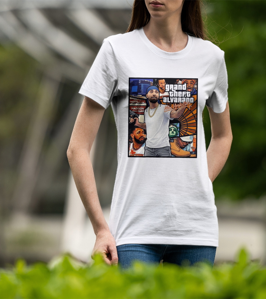 Grand Theft Alvarado New York City Madison Square Garden Statue Of Liberty T-Shirt