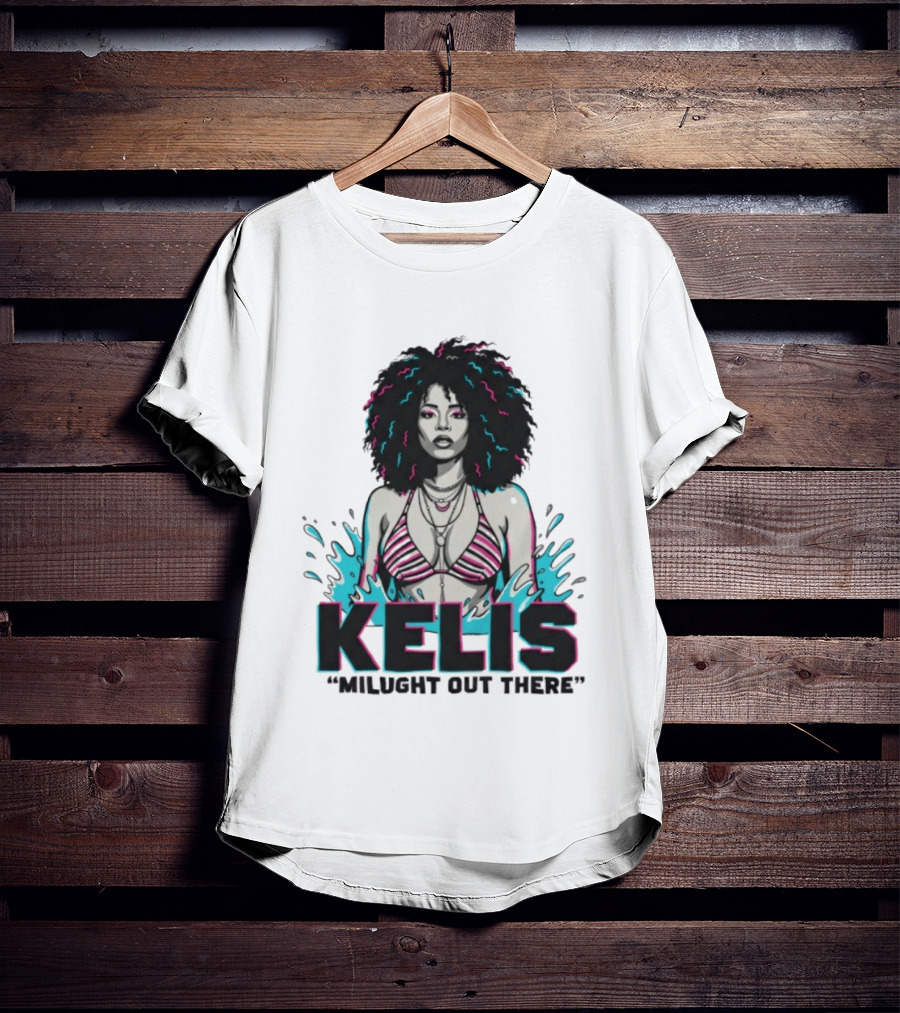 Kelis Milught Out There Striped Bikini T-Shirt