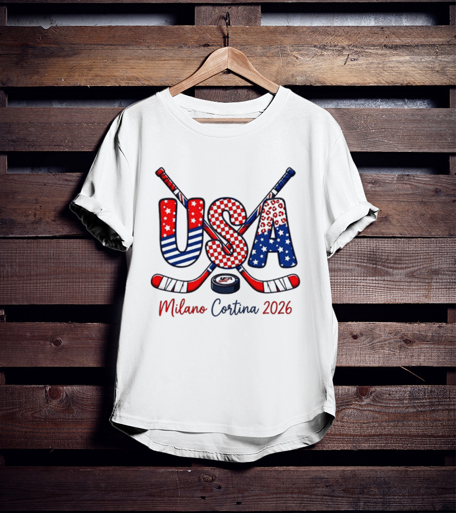 USA Hockey Milano Cortina 2026 Ice Hockey Championship Team Sports Fans T-Shirt