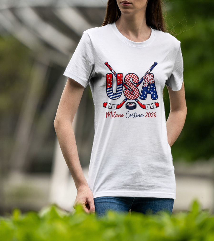 USA Hockey Milano Cortina 2026 Ice Hockey Championship Team Sports Fans T-Shirt