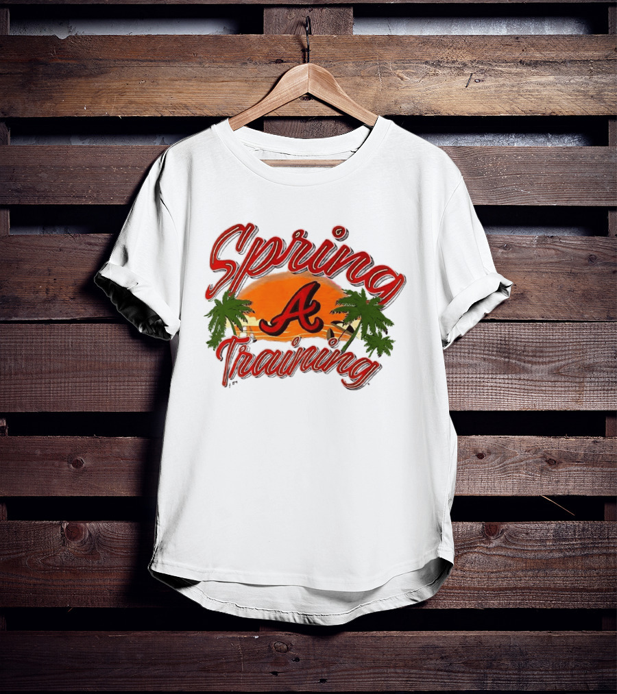 Atlanta Braves Spring Training Sunset Logo Palm Trees T-Shirt