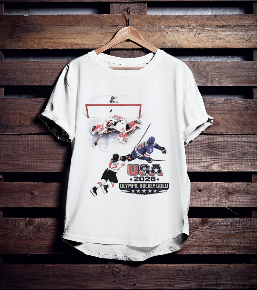 USA 2026 Olympic Hockey Gold Milano Cortina American T-Shirt