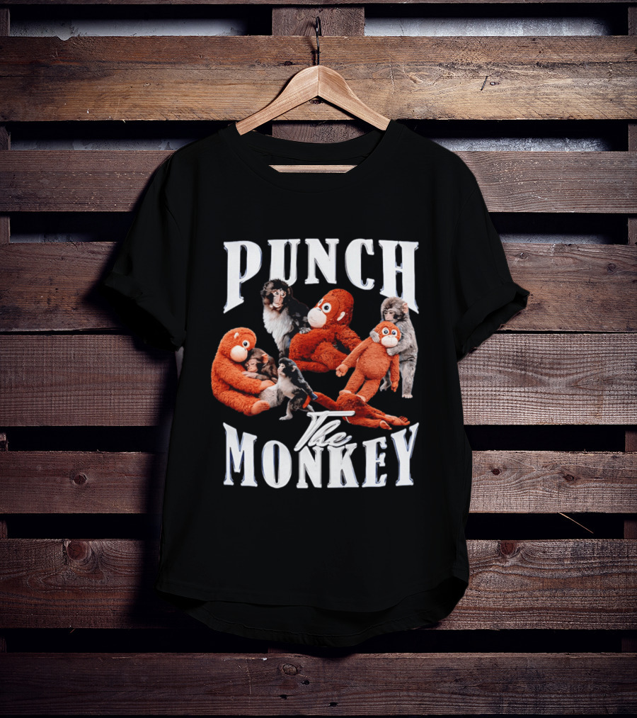 Punch The Monkey Stuffed Animal Toy Collection Playful T-Shirt