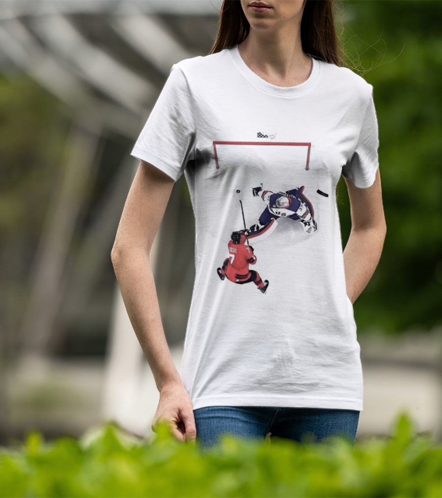 Connor Hellebuyck Team USA Ice Hockey Goalie Save Moment T-Shirt