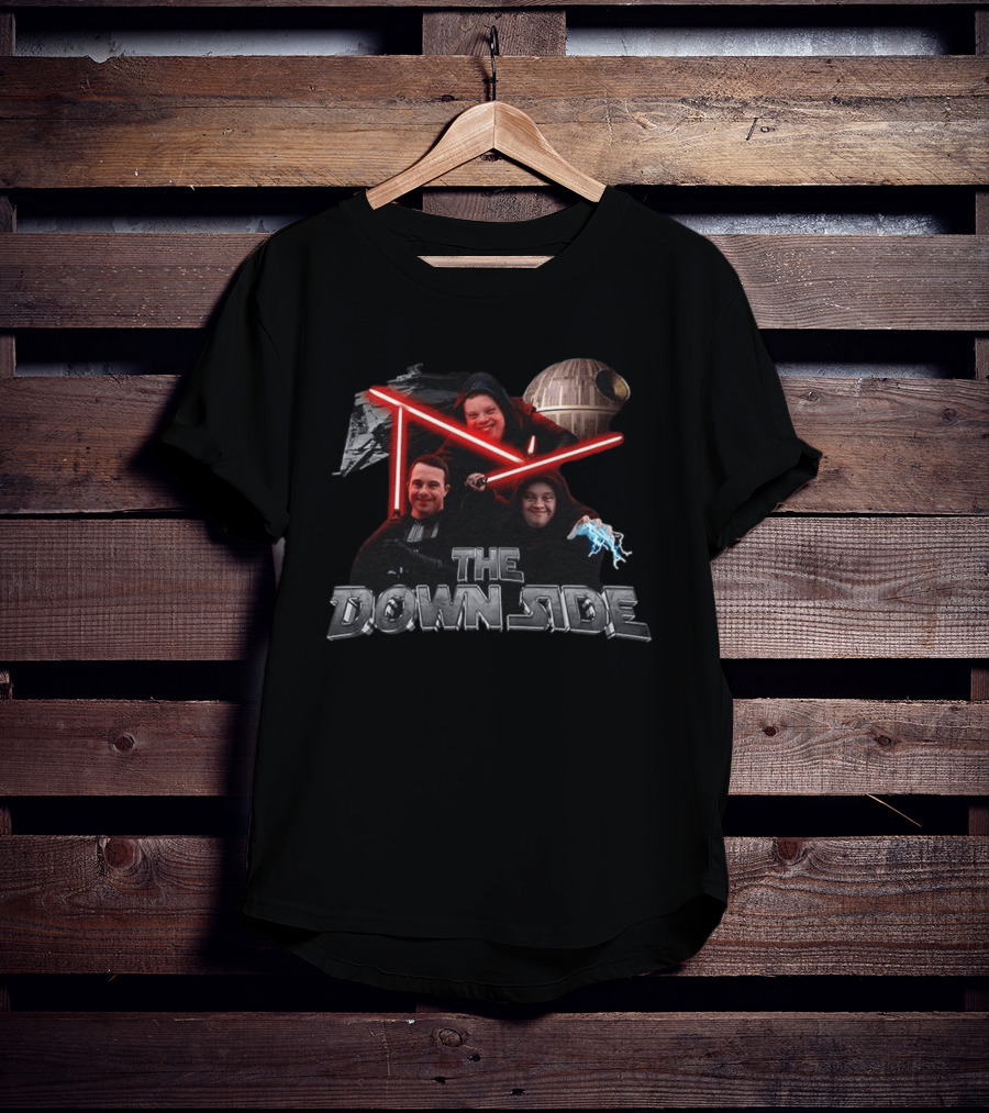 Star Wars Downside Parody With Lightsabers And Death Star T-Shirt