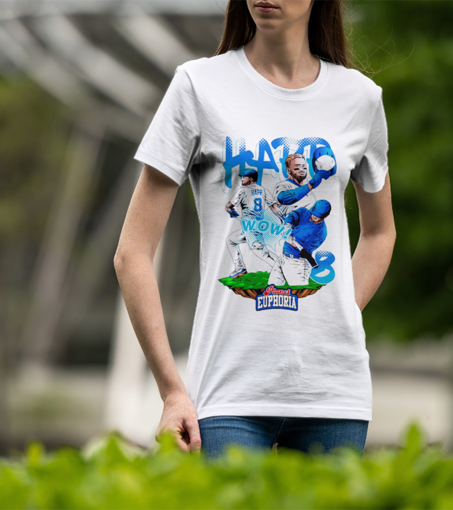 Planet Euphoria Ian Happ WOW 8 Chicago Cubs T-Shirt