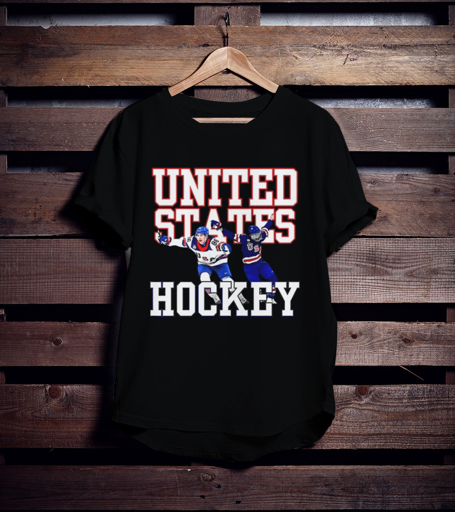 United States Hockey Players Celebration T-Shirt