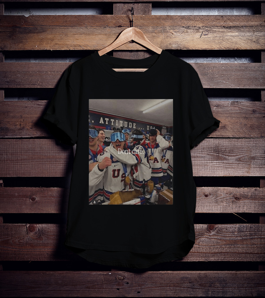 USA Hockey Attitude Dont Care Team Celebration T-Shirt