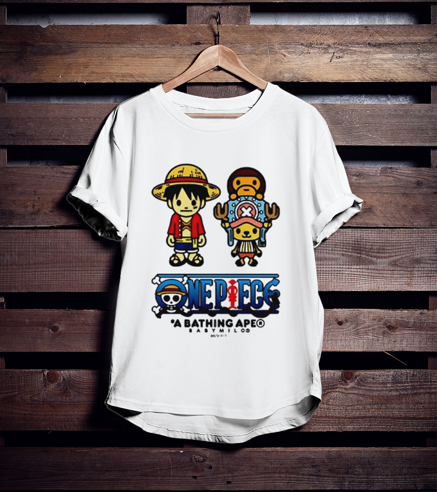 One Piece A Bathing Ape Baby Milo Collaboration Luffy And Tony Tony Chopper T-Shirt