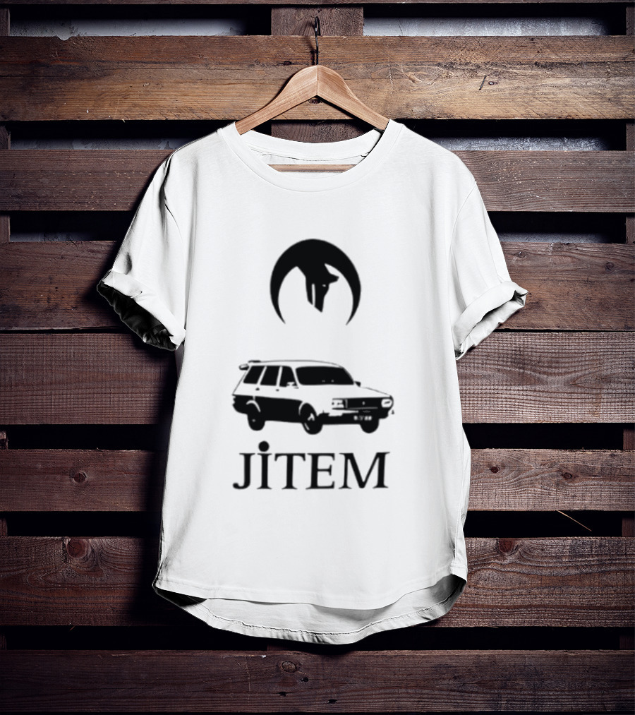 Jitem Beyaz Toros Wolf Symbol Oversize T-Shirt