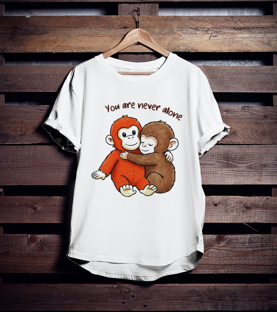 Punch The Monkey Panchi Kun You Are Never Alone Hugging Friends T-Shirt