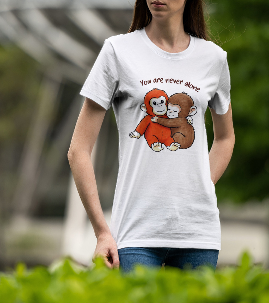 Punch The Monkey Panchi Kun You Are Never Alone Hugging Friends T-Shirt
