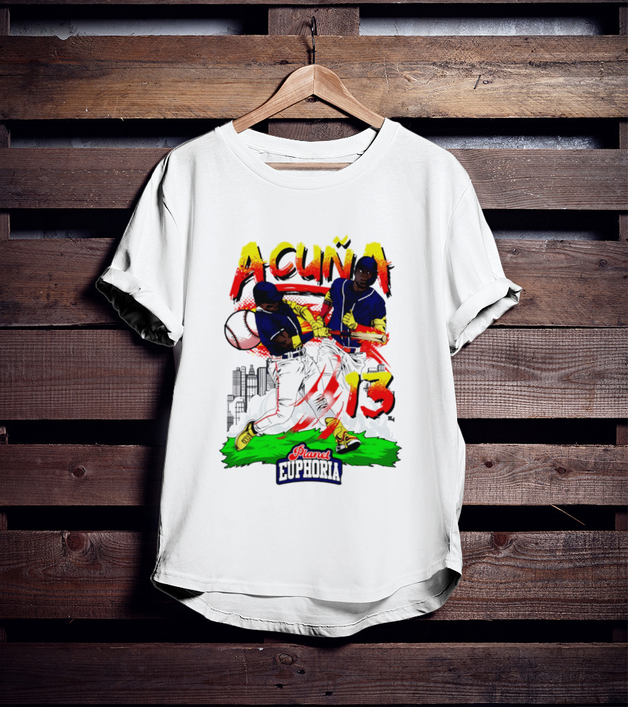 Acuna Euphoria Atlanta Braves 13 Hand Drawn T-Shirt