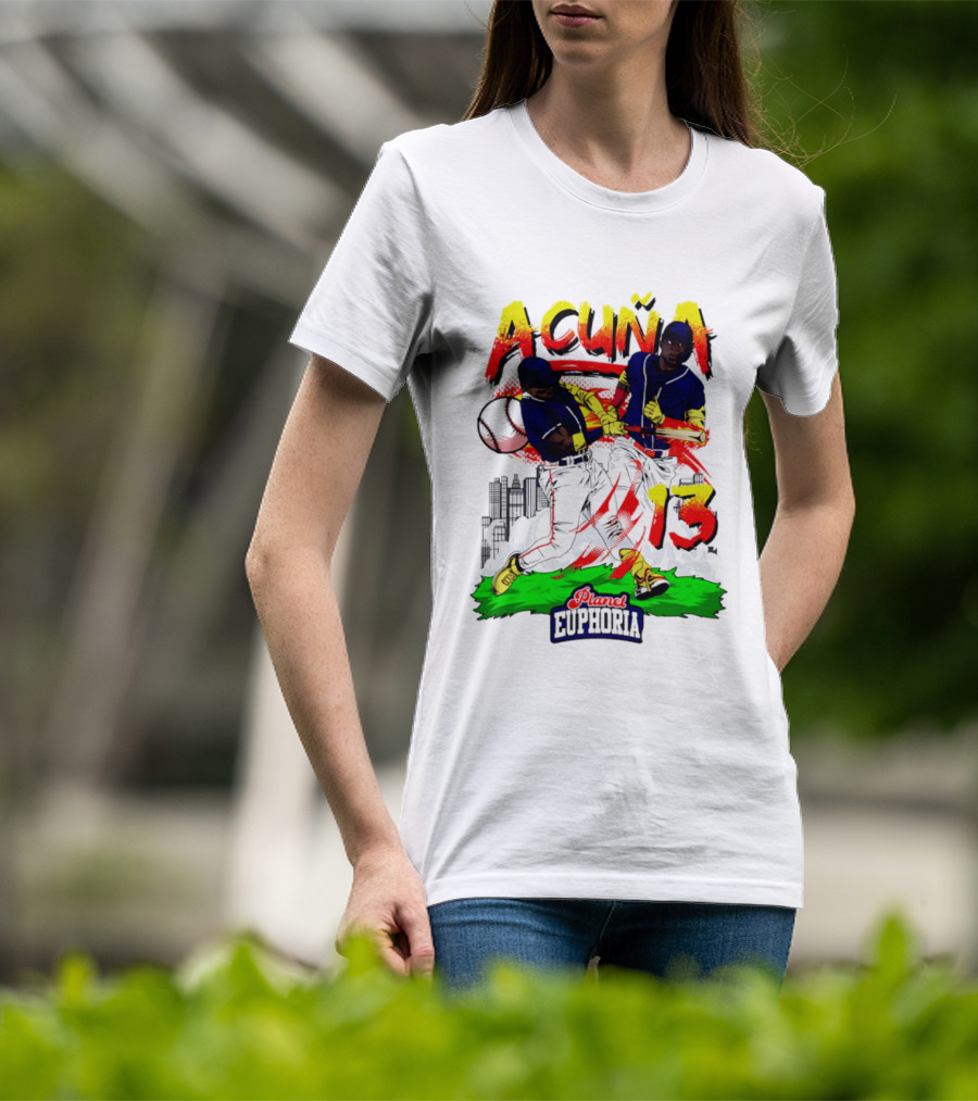 Acuna Euphoria Atlanta Braves 13 Hand Drawn T-Shirt