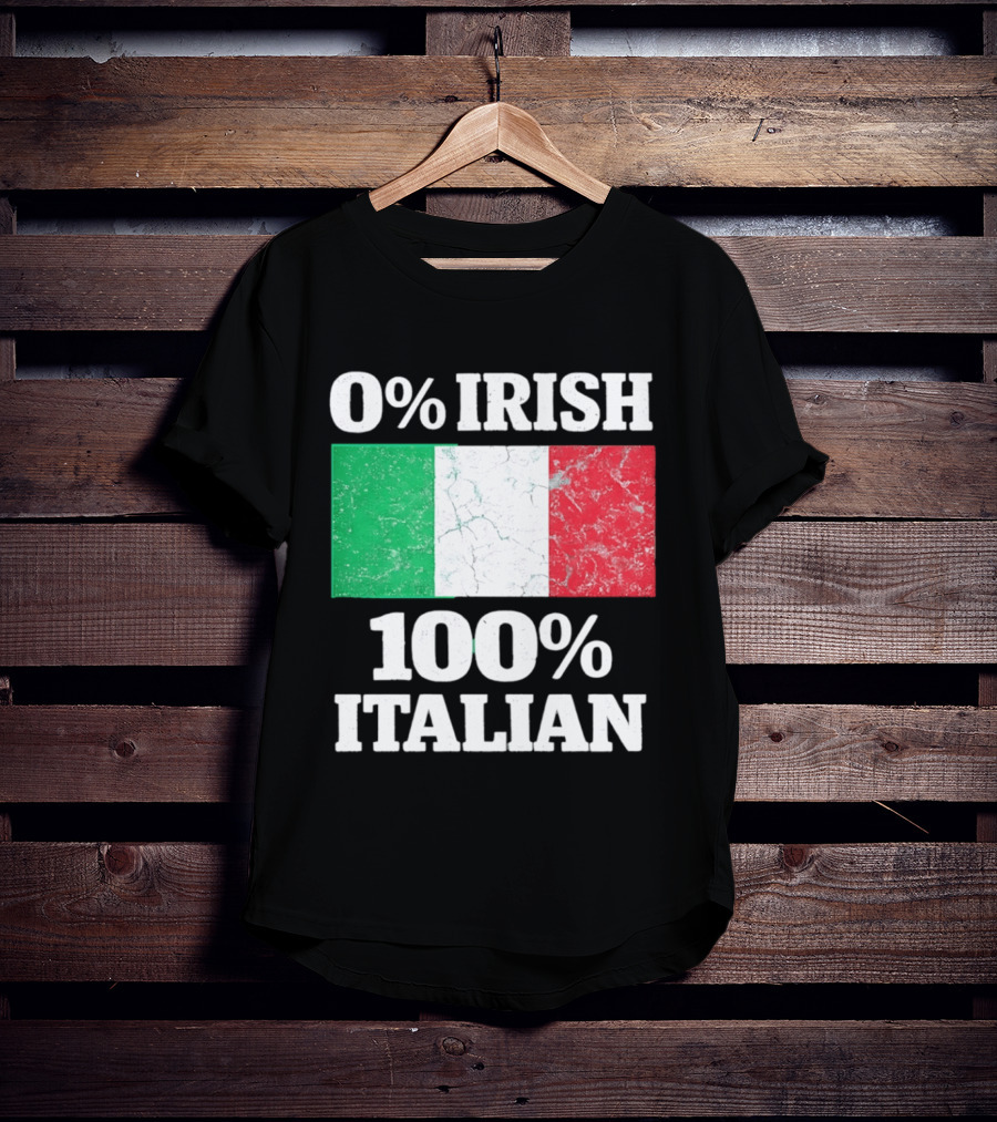 0 Irish 100 Italian Flag Heritage Pride Italy T-Shirt